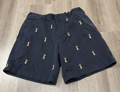 Vintage J. Pantalones Cortos Chinos Crew Bordados Hula Niñas Azul Marino Hombre’s 38 Foto 1 de 4