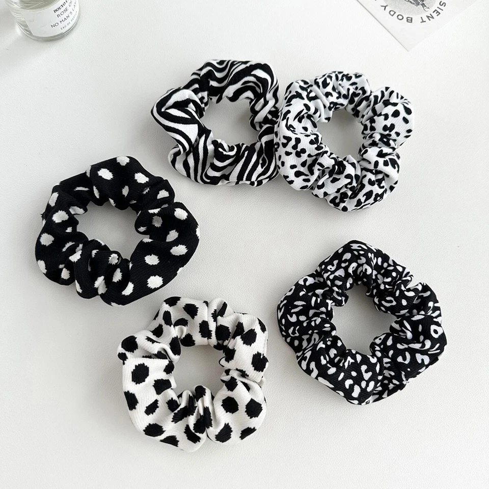 FOR WOMEN 2/3/5 PACK Soft Cotton Women Hair Scrunchies Strong Thick bobble Hair ties