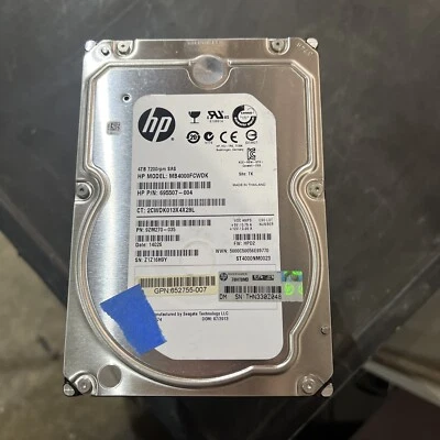 x8 HP MB4000FCWDK 4TB 3.5" 6GB/S 7.2K RPM SAS DRIVE - Image 1 of 3