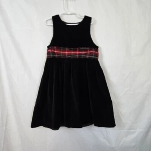 Gymboree Holiday Classics Girls Black Velvet Red Silk Sash Party Dress 8 Vintage - Picture 1 of 6