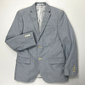 Lauren Ralph Lauren Teen Boys Sz 14R Blue Stripe Seersucker Blazer Jacket