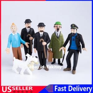 The Adventures Of Tintin Kids Toy Action Figure 6 PCS Cake Topper Decor Gift - Picture 1 of 6
