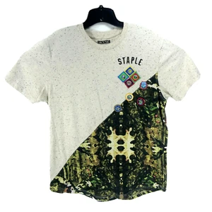 Staple Pigeon Brand Men's Large Tan Camo 2 Tone Shirt 8 Patches - Picture 1 of 7