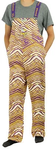 Zubaz NFL Men's Minnesota Vikings Zebra Printed Team Bib Overalls