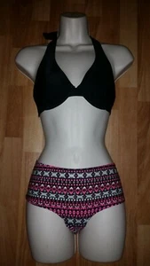 Gorgous black pink RESORT underwired bikini top bottom set size 34A/B 12 - Picture 1 of 2