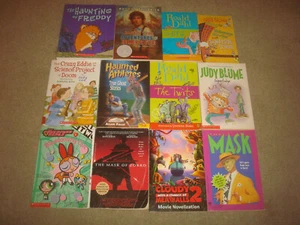 Kids Book LOT Scholastic Louis Sachar Roald Dahl Judy Blume Powerpuff Girls Mask - Picture 1 of 12