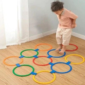 Physical Training Sport Kids Funny Jump Ring Game with 10 Hoops & 10 Connectors - Picture 1 of 27