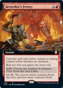 MTG - (Extended Art) BERSERKER'S FRENZY - Forgotten Realms Commander (R) - Picture 1 of 1