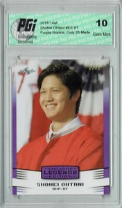 Shohei Ohtani 2018 Leaf Legends #EE-01 Purple SP ONLY 25 Made Rookie Card PGI 10 - Picture 1 of 1
