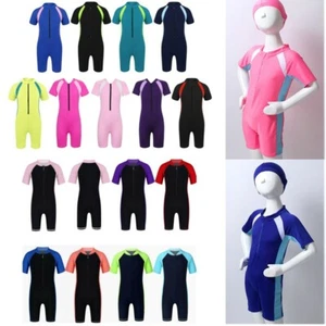 Kids Boy Girls Rash Guard Swimsuits Wetsuits Thermal Swimwear Swimming Costume - Picture 1 of 88