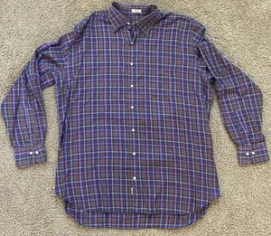 Camisa Peter Millar Hombre Abotonada Talla XL Púrpura Madrás Manga Larga - Imagen 1 de 6