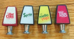 Lot 4 Vintage Soda Fountain Tombstone Taps 2 Sided Cola Mello Yellow Sprite Tab - Picture 1 of 5