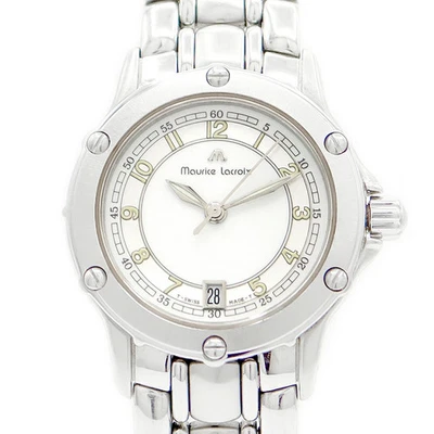 MAURICE LACROIX Calypso 5324 Date White Silver SS Stainless Steel Quartz 6 - Image 1 of 4
