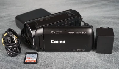 Canon VIXIA HF R80 Full HD 1080p 60fps MP4 16GB Flash Camcorder Black 32x Tested - Image 1 of 4