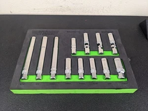 #bm672 VIM Tools MSPM100 12 pc 3/8" Drive Magnetic Spark Plug Socket Master Set - Picture 1 of 21