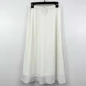 Alex Evenings Skirt Womens L White Chiffon Event Church Ethereal Dainty Feminine - Picture 1 of 9