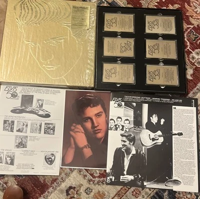 ELVIS PRESLEY A Golden Celebration 50th Anniversary 6 Cassette Box Set Paperwork - Image 1 of 4