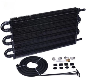 Kit convertidor de radiador enfriador de aceite de transmisión remota universal de aluminio de 6 filas - Imagen 1 de 7