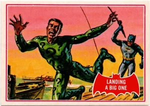 Batman 1989 Topps (1966 Deluxe Reissue Edition) Card #11A - Landing A Big One - Picture 1 of 2