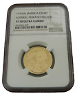 Jamaica 1976FM Gold $100 NGC PF70UC Admiral Horatio Nelson