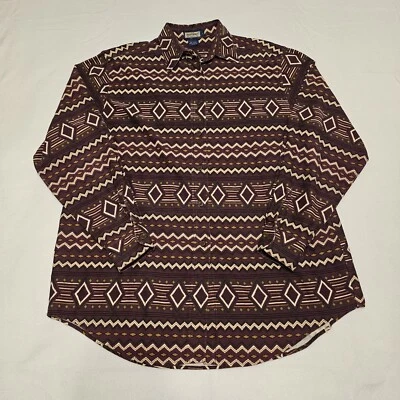 Camisa estilo pincelpopper pesada tallada con volantes vintage para hombre grande azteca occidental hecha en Estados Unidos Foto 1 de 4