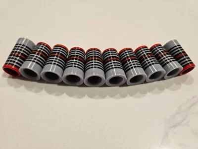 (10) Custom Golf Iron Ferrules Firehouse Gray, Red and Black - Pick Diameter - Image 1 of 3