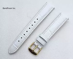 16mm White Gold Buckl Genuine Leather watch Band Strap Interchangeable Fit Lupah - Picture 1 of 2