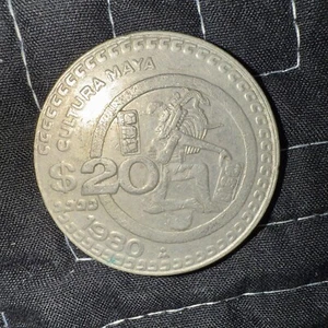 1980 Mexico 20 Pesos Coin Cultura Maya - Picture 1 of 2
