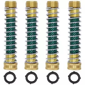 Garden Hose Extension Adapter Hose Kink Protector With Coil Spring 4 Pack - Picture 1 of 7