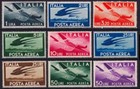 REPUBBLICA 1945/1947 - Democratica POSTA AEREA (9 val. MNH**)