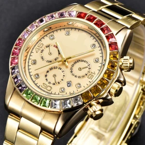Luxury Watches Waterproof Quartz Watch Wristwatch Stainless Steel Mens Watch - Picture 1 of 17