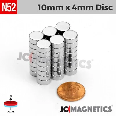 10mm x 4mm N52 Super Strong Disc Rare Earth Neodymium Magnet 10x4mm
