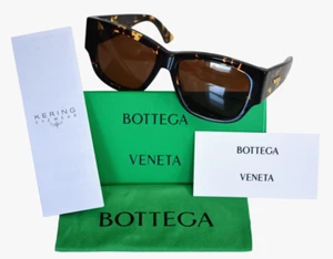 NEW BOTTEGA VENETA BV1026S 002 TORTOISE OVERSIZED Women's Sunglasses 55-16-145 - Picture 1 of 19
