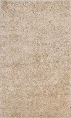Contemporary Thick-Plush Modern 5'x7' Shaggy Handmade Oriental Rug Area Carpet - Image 1 of 4