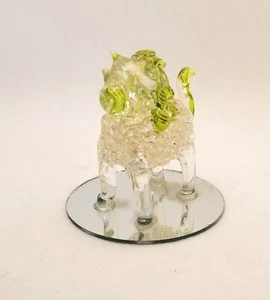 Hand-blown Spun-glass Two-color Miniature  Lion - Picture 1 of 6