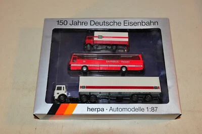 HERPA - Confezione di TRE mezzi per i 150 anni della DB - scatola originale - Immagine 1 di 4
