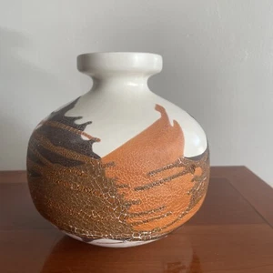 Vintage Haeger White Wrap Graphics 4152X Vase - Picture 1 of 8