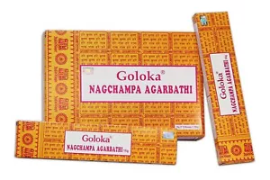 Goloka Nag Champa Incense Sticks Agarbatti Pack of 12X15 GRAM Each 180GM Box - Picture 1 of 3