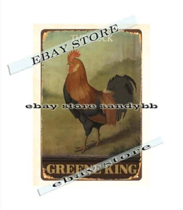 English Pub Bar Greenne King the cock metal tin sign artwork living room walls - Picture 1 of 4