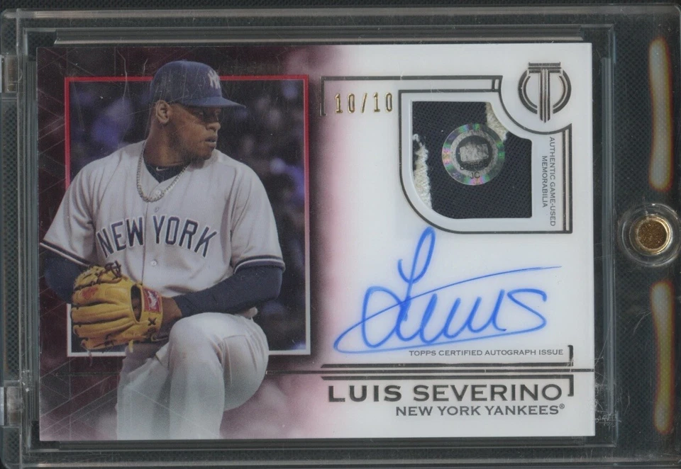2019 Topps Tribute #TAP-LS Luis Severino Tribute Autograph Patches Red #/10 - Image 1 of 1