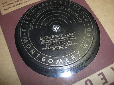 JIMMIE RODGERS MONTGOMERY WARD 78 RPM RECORD 4224 YOU AND MY OLD GUITAR - Image 1 of 2