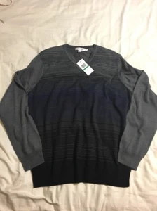 NWT Mens Large Calvin Klein Gray V Neck Sweater - Picture 1 of 6