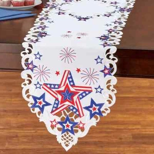 Bestickter Starburst Patriotisch USA 4. Juli Polyester Tischläufer - Bild 1 von 1