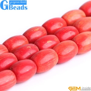 "Disco espaciador de piedras preciosas Rondelle cuentas rojas de coral para hacer joyas hebra 15" - Imagen 1 de 19
