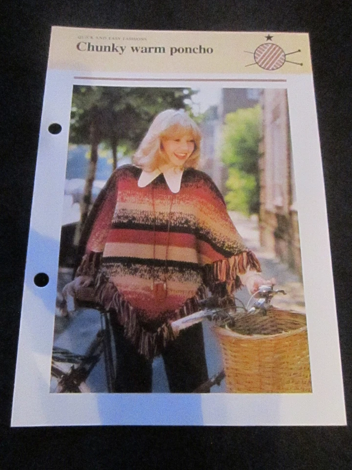 KNITTING PATTERN CHUNKY WARM PONCHO  *** MUST SEE **** - Image 1 of 1