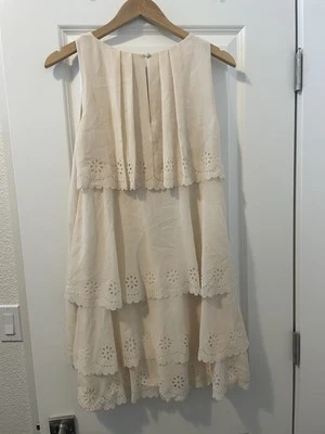 Jessica Simpson Marfil Verano Vestido Recto Talla 6 Foto 1 de 4