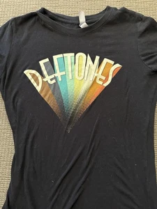 Deftones T Shirt Womens Medium Black Chino Moreno Rare Rock Metal Grunge - Picture 1 of 5