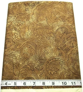 Among The Flowers Lynn Berringer 1.25yds Tonal Brown Paisley Marcus Fabrics - Picture 1 of 5