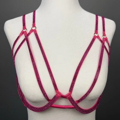 Victoria’s Secret Very Sexy Pink Shine Strap Strappy Cutout Underwire Bra S.L - Image 1 of 4