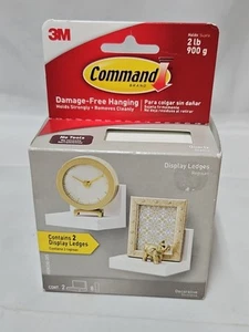 3M Command, 1 Pack of 2 Shelves White Display Ledges Shelf For Figurines. NIB  - Picture 1 of 8